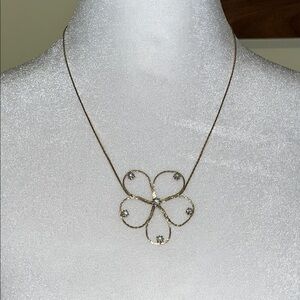 Elegant Goldtone Rhinestone  Pendant Necklace